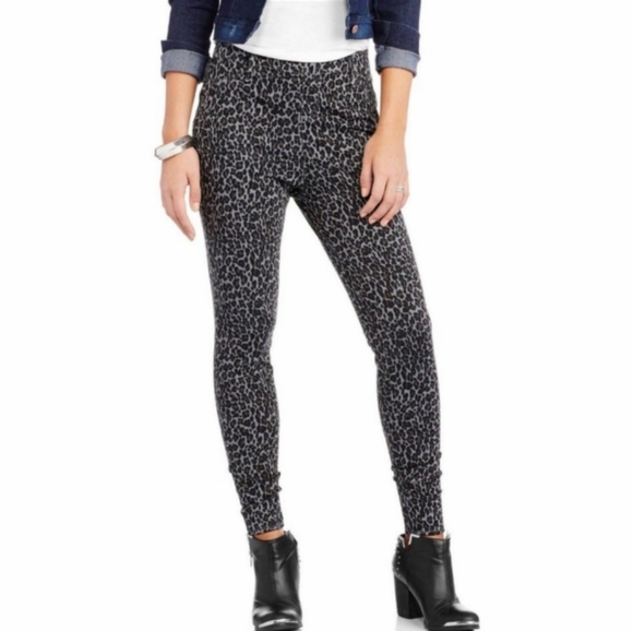 Faded glory women's black and gray leopard print 🐾 jeggins - Picture 1 of 17